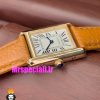 ساعت کارتیه زنانه مدل تانک کیفیت مستر قاب رزگلد بند چرم قهوه ای Cartier Tank 021046