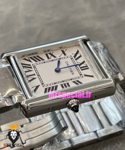 ساعت کارتیه مردانه مدل تانک سولو کوارتز استیل صفحه سفید Cartier Tank Solo 021331 