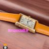 ساعت کارتیه زنانه مدل تانک کیفیت مستر قاب رزگلد بند چرم قهوه ای Cartier Tank 021046