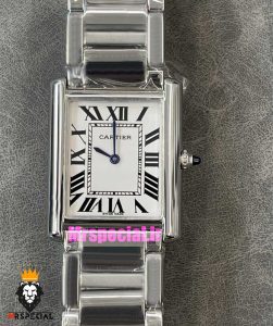 ساعت کارتیه مردانه مدل تانک سولو کوارتز استیل صفحه سفید Cartier Tank Solo 021331 