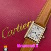 ساعت کارتیه زنانه مدل تانک کیفیت مستر قاب رزگلد بند چرم قهوه ای Cartier Tank 021046