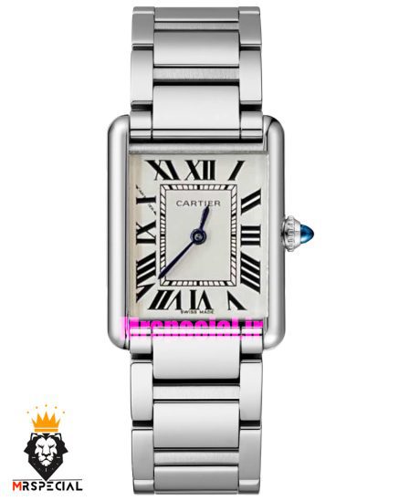 ساعت کارتیه زنانه مدل تانک سولو کوارتز استیل صفحه سفید Cartier Tank Solo 021332