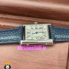 ساعت کارتیه زنانه مدل تانک کیفیت مستر قاب استیل بند چرم سورمه ای Cartier Tank 021043