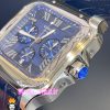 ساعت کارتیه مردانه مدل دسانتوس کرنوگراف بند چرم قاب استیل صفحه ابی 021133 Cartier Santos de