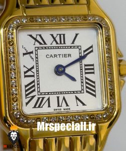 ساعت مچی زنانه کارتیر پنتر قاب نگین CARTIER PANTHRE 020545 