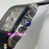 ساعت کارتیه مردانه مدل دسانتوس کرنوگراف بند چرم قاب استیل صفحه سفید 021131 Cartier Santos de