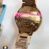 ساعت زنانه کارتیه مدل بالن بلو بند استیل رزگلد صفحه سفید قاب نگین cartier ballon bleu 020909
