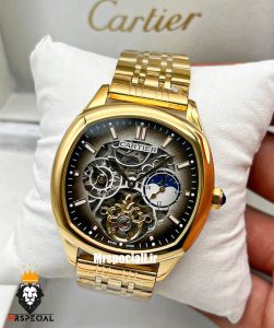 ساعت مردانه کارتیه صفحه اسکلتون cartier automatic 020403