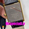 ساعت کارتیه مردانه مدل تانک بند چرم قاب طلایی صفحه سفید Cartier Tank 020700