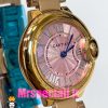 ساعت زنانه کارتیه مدل بالن بلو بند استیل رزگلد صفحه صورتی cartier ballon bleu 020911
