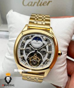 ساعت مردانه کارتیه صفحه اسکلتون cartier automatic 020402