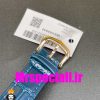 ساعت کارتیه زنانه دومونت بند چرم ابی قاب رزگلد صفحه سفید CARTIER Santos-Dumont watch 020684