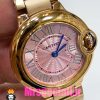 ساعت زنانه کارتیه مدل بالن بلو بند استیل رزگلد صفحه صورتی cartier ballon bleu 020911