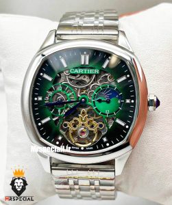 ساعت مردانه کارتیه صفحه اسکلتون cartier automatic 020399