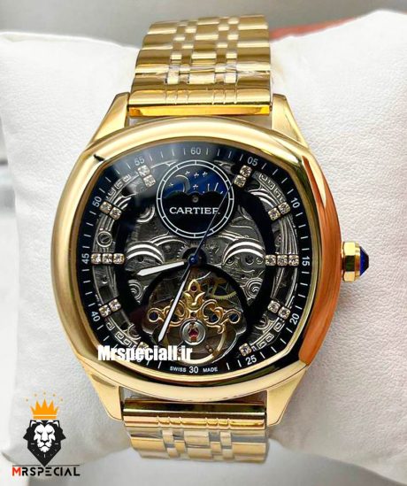 ساعت مردانه کارتیه صفحه اسکلتون cartier automatic 020401