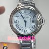 ساعت زنانه کارتیه مدل بالن بلو بند استیل صفحه تیفانی cartier ballon bleu 020912