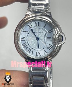 ساعت زنانه کارتیه مدل بالن بلو بند استیل صفحه تیفانی cartier ballon bleu 020912