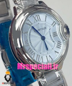ساعت زنانه کارتیه مدل بالن بلو بند استیل صفحه تیفانی cartier ballon bleu 020912