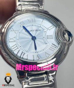 ساعت زنانه کارتیه مدل بالن بلو بند استیل صفحه تیفانی cartier ballon bleu 020912