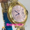 ساعت زنانه کارتیه مدل بالن بلو بند استیل طلایی صفحه صورتی cartier ballon bleu 020914