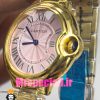 ساعت زنانه کارتیه مدل بالن بلو بند استیل طلایی صفحه صورتی cartier ballon bleu 020914