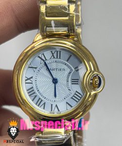 ساعت زنانه کارتیه مدل بالن بلو بند استیل طلایی صفحه تیفانی cartier ballon bleu 020913