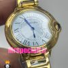 ساعت زنانه کارتیه مدل بالن بلو بند استیل طلایی صفحه تیفانی cartier ballon bleu 020913