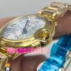 ساعت زنانه کارتیه مدل بالن بلو بند استیل طلایی صفحه تیفانی cartier ballon bleu 020913