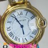 ساعت زنانه کارتیه مدل بالن بلو بند استیل طلایی صفحه تیفانی cartier ballon bleu 020913