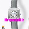ساعت کارتیه زنانه دومونت بند چرم قاب استیل صفحه سفید CARTIER Santos-Dumont watch 020679