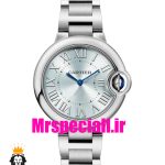 ساعت زنانه کارتیه مدل بالن بلو بند استیل صفحه تیفانی cartier ballon bleu 020912