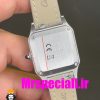 ساعت کارتیه زنانه دومونت بند چرم قاب استیل صفحه سفید CARTIER Santos-Dumont watch 020679