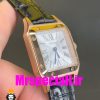 ساعت کارتیه زنانه دومونت بند چرم مشکی قاب رزگلد صفحه سفید CARTIER Santos-Dumont watch 020683