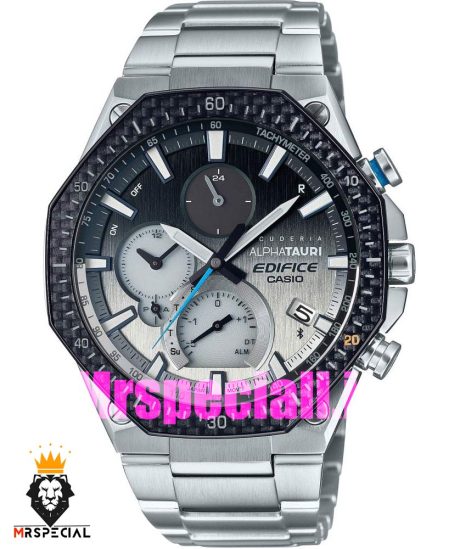 ساعت کاسیو ادیفایس مردانه مدل الفا لیمیتد استیل صفحه مشکی سفید Casio Edifice EQB-1100AT ALPHA 020806