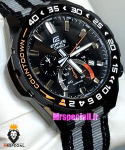 ساعت کاسیو ادیفایس مردانه کرنوگراف بند ناتو صفحه مشکی Casio Edifice 021361 