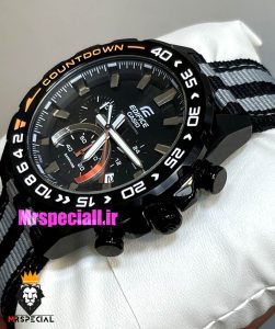 ساعت کاسیو ادیفایس مردانه کرنوگراف بند ناتو صفحه مشکی Casio Edifice 021361 