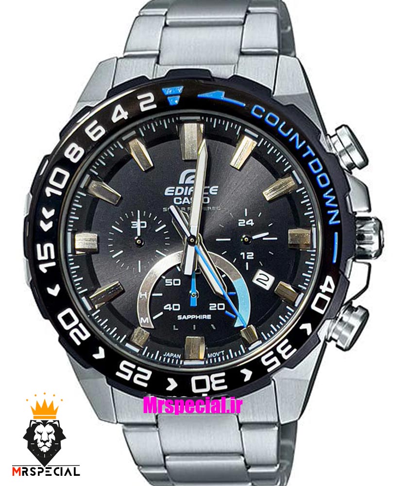 ساعت کاسیو ادیفایس مردانه استیل کرنوگراف صفحه مشکی Casio Edifice 021281