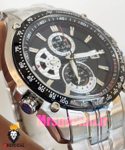 ساعت کاسیو ادیفایس مردانه استیل کرنوگراف صفحه مشکی Casio Edifice 020901