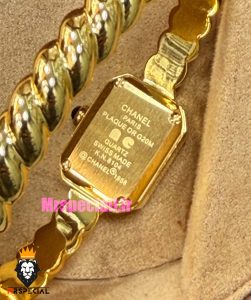 ساعت شانل زنانه مدل پریمیر گالون دستبندی طلایی 021591 Chanel Premiere Galon