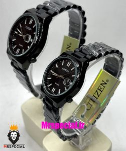 ساعت سیتیزن ست مردانه و زنانه مدل سویوسا کوارتز مشکی صفحه مشکی 021324 CITIZEN TSUYOSA 