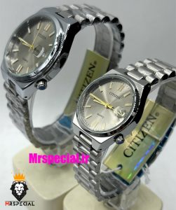 ساعت سیتیزن ست مردانه و زنانه مدل سویوسا کوارتز استیل صفحه طوسی 021318 CITIZEN TSUYOSA