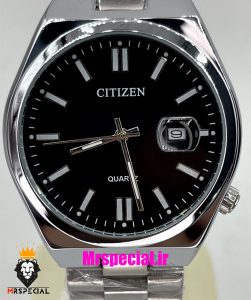 ساعت سیتیزن ست مردانه و زنانه مدل سویوسا کوارتز استیل صفحه مشکی 021319 CITIZEN TSUYOSA 