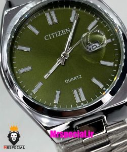 ساعت سیتیزن ست مردانه و زنانه مدل سویوسا کوارتز استیل صفحه سبز 021317 CITIZEN TSUYOSA