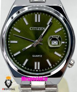 ساعت سیتیزن ست مردانه و زنانه مدل سویوسا کوارتز استیل صفحه سبز 021317 CITIZEN TSUYOSA
