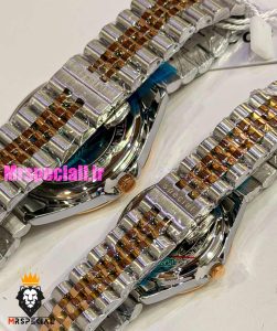 ساعت سیتیزن ست مردانه و زنانه اسپشیال دورنگ رزگلد صفحه نقره ای 021670 CITIZEN SPECIAL 