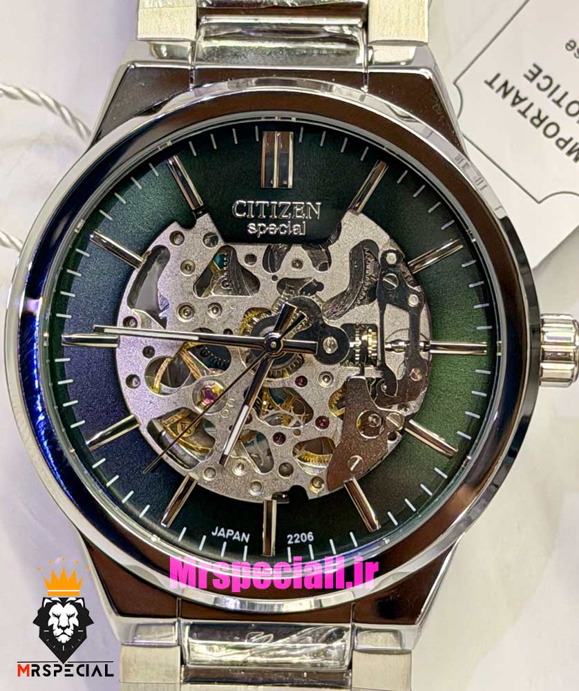 ساعت سیتیزن ست مردانه و زنانه اسپشیال اتوماتیک استیل صفحه اسکلتون 021677 CITIZEN SPECIAL