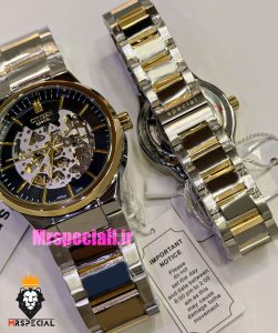 ساعت سیتیزن ست مردانه و زنانه اسپشیال اتوماتیک دو رنگ طلایی صفحه اسکلتون 021675 CITIZEN SPECIAL