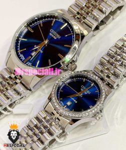 ساعت سیتیزن ست مردانه و زنانه اسپشیال استیل صفحه ابی 021672 CITIZEN SPECIAL 