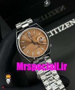 ساعت سیتیزن مردانه مدل سویوسا کوارتز استیل صفحه رزگلد 020725 CITIZEN TSUYOSA 