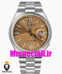 ساعت سیتیزن مردانه مدل سویوسا کوارتز استیل صفحه رزگلد 020725 CITIZEN TSUYOSA 
